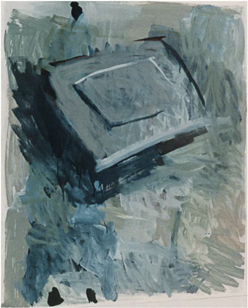 brett, öl auf papier/holz, 90x70