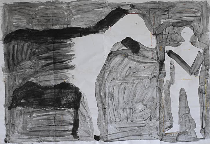 apokalyptischer reiter, 140x200, gouache auf papier