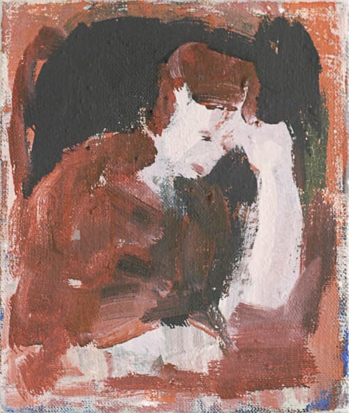 schreiber in der nacht, öl auf leinwand, 25x20