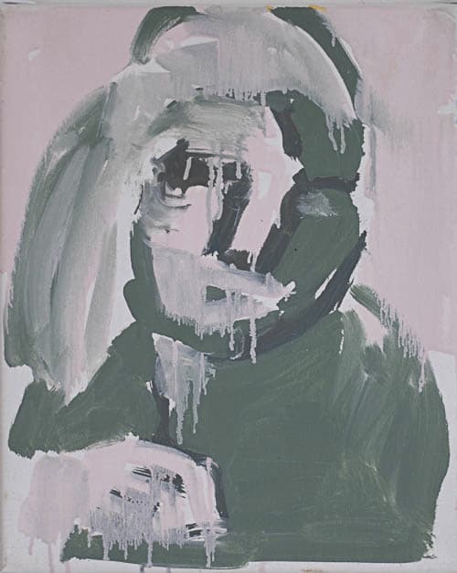 schreiber in der nacht, öl auf leinwand, 30x25