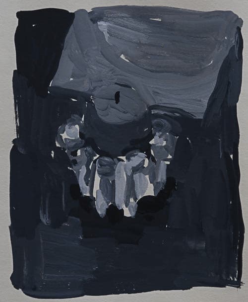 kerze, gouache auf papier, 15x12